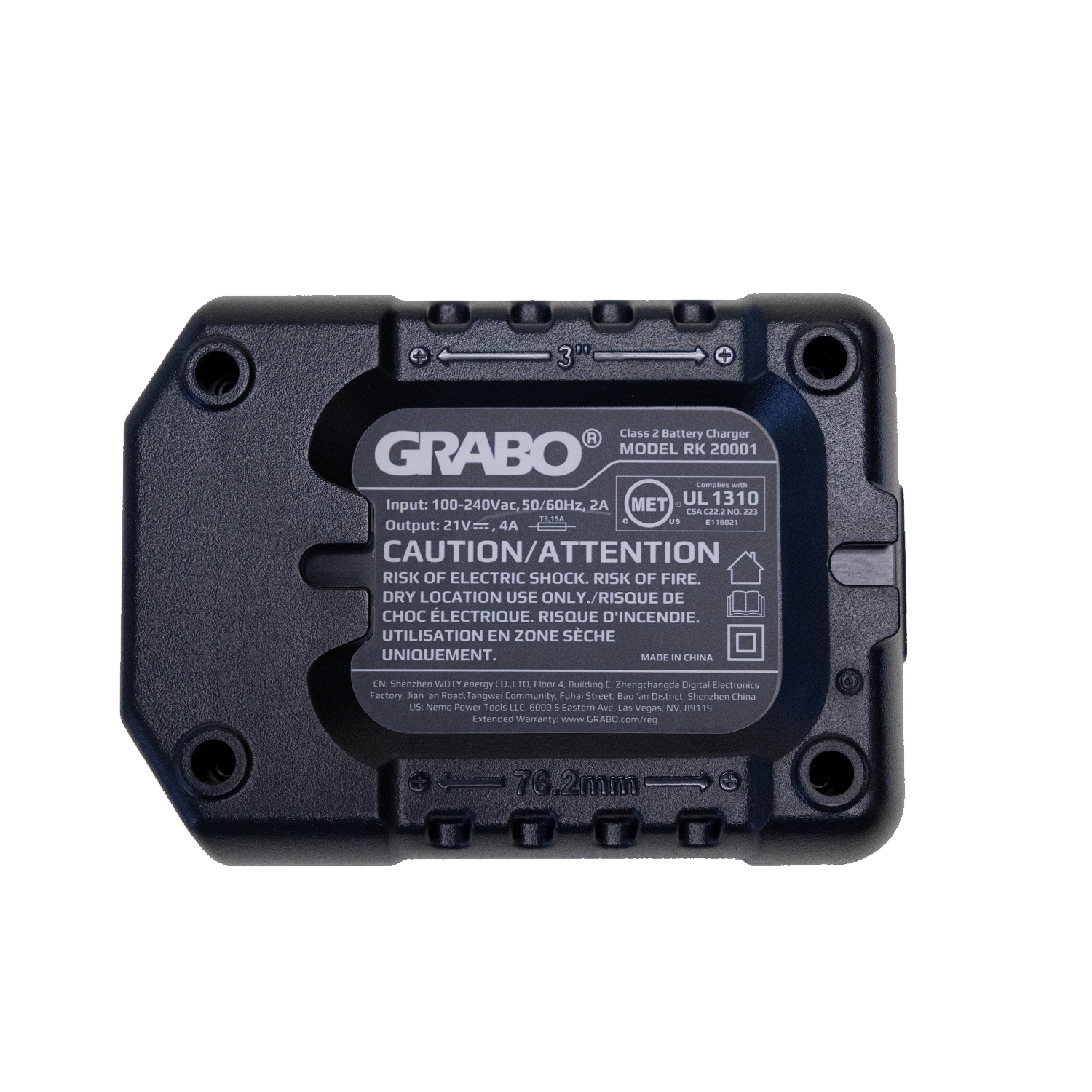 GRABO 20V Battery Charger
